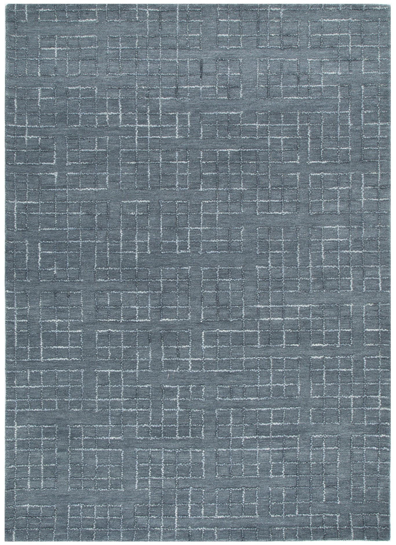 Abasco Steel Blue Knitted Wool Rug - Floorsome - Area Rug - ABAS508STEE - Area Rug