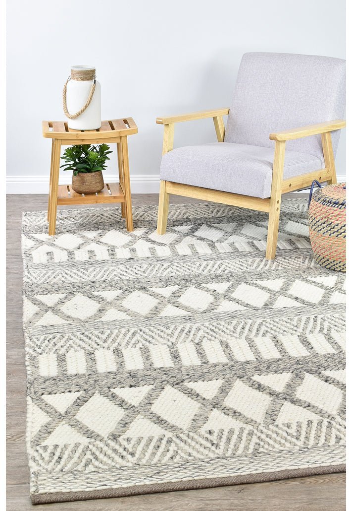 Acadian White Silver - Floorsome - FLATWEAVE - CATALINA - WHT - SIL - 160X230 - FLATWEAVE