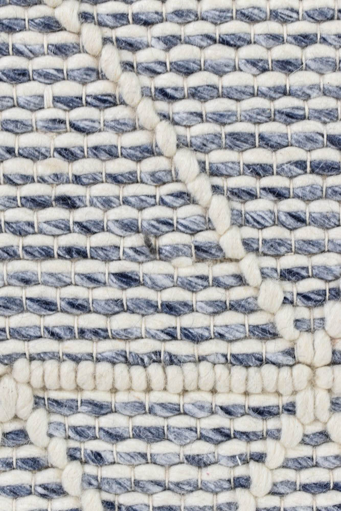 Albona Blue White Wool Rug - Floorsome - FLATWEAVE - LAB - LAB - 01 - 160X230 - FLATWEAVE