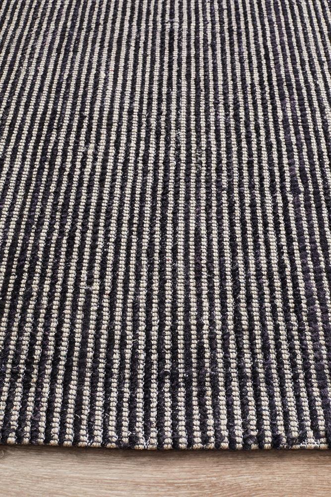 Allure Black Cotton Rayon Rug - Floorsome - Modern - ALU - BLACK - 225X155 - Modern