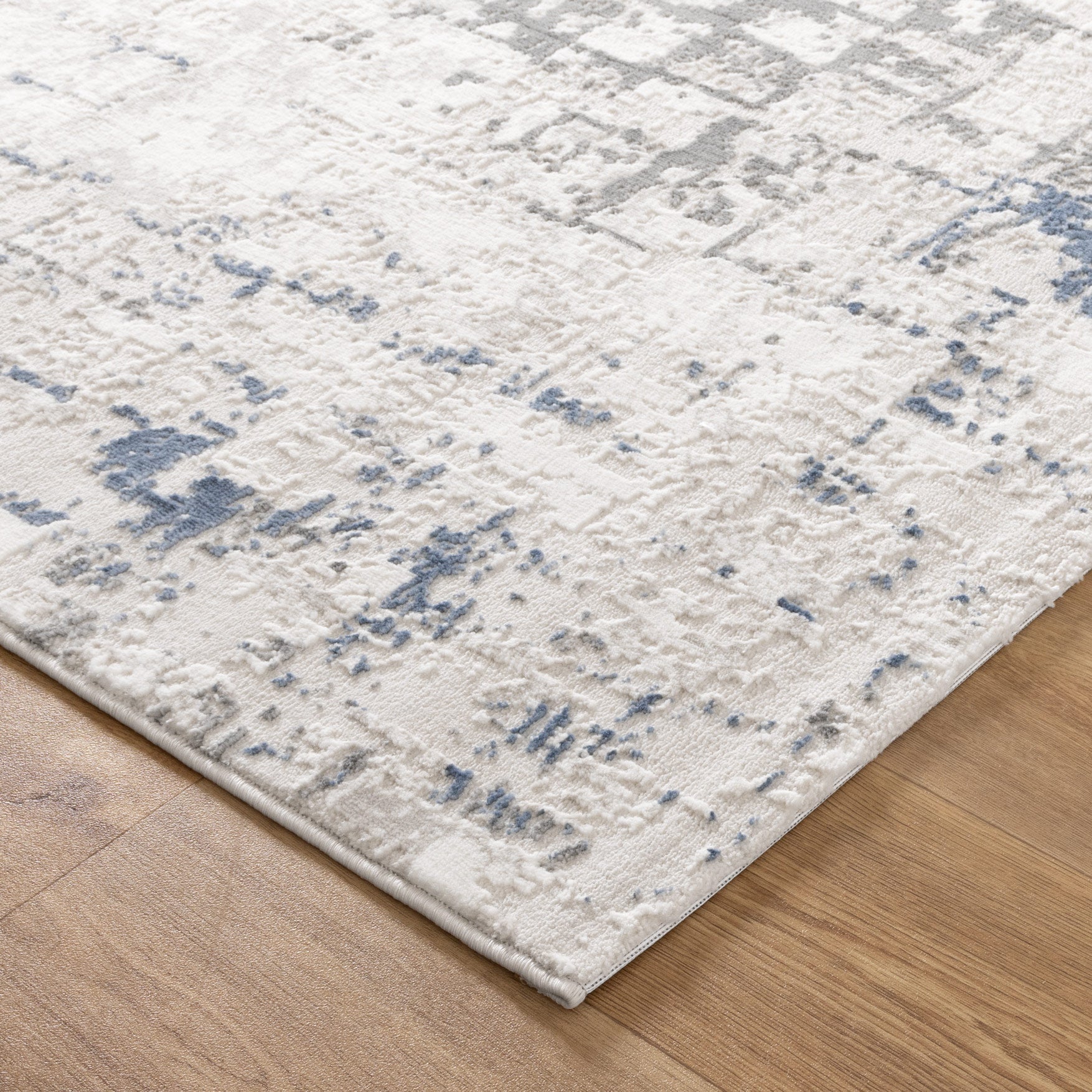 Amalfi Modern Distressed Lines Blue Multi Rug - AMAL04 - Floorsome - Area Rug - AMAL50804 - Area Rug