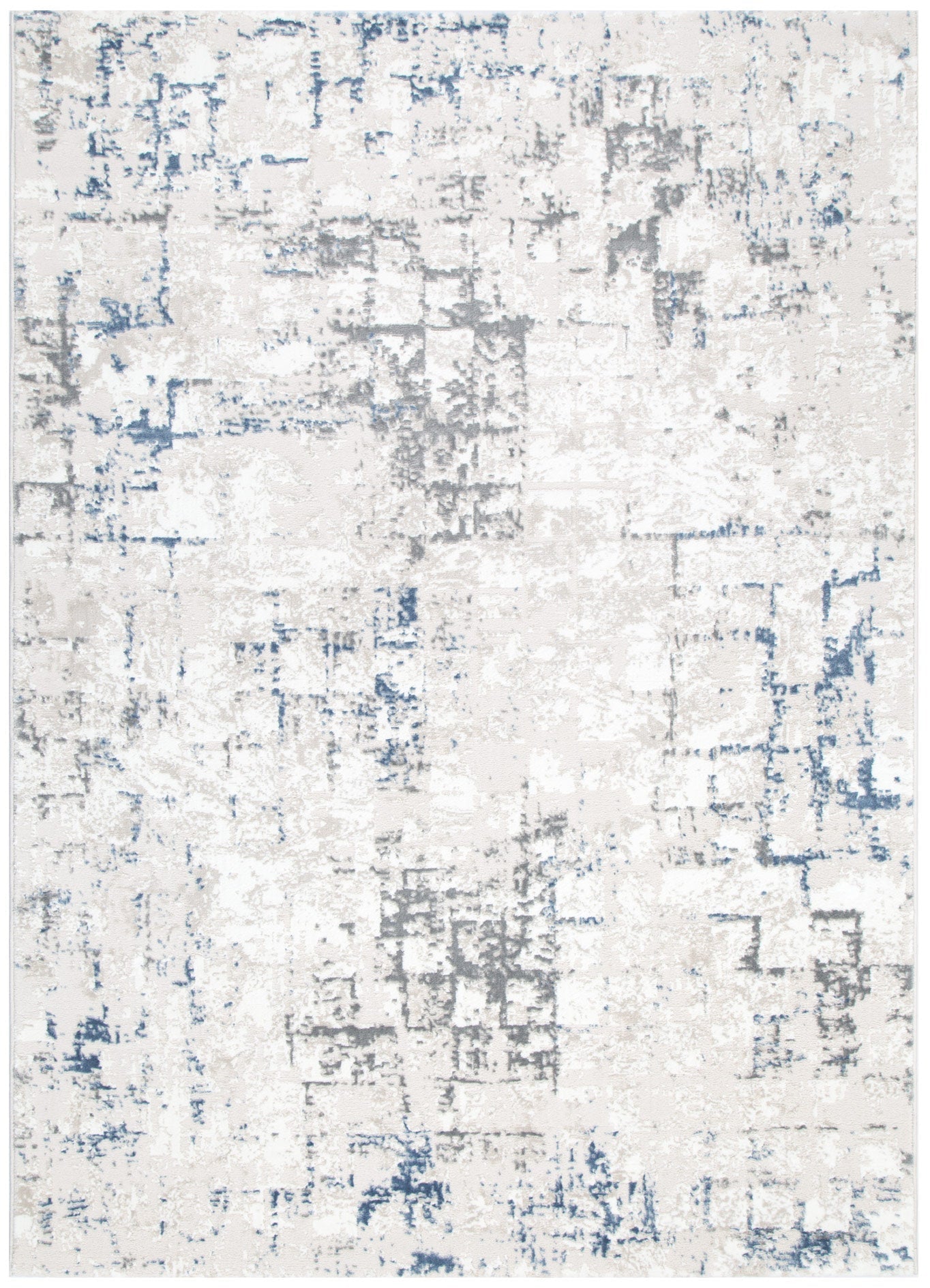 Amalfi Modern Distressed Lines Blue Multi Rug - AMAL04 - Floorsome - Area Rug - AMAL50804 - Area Rug