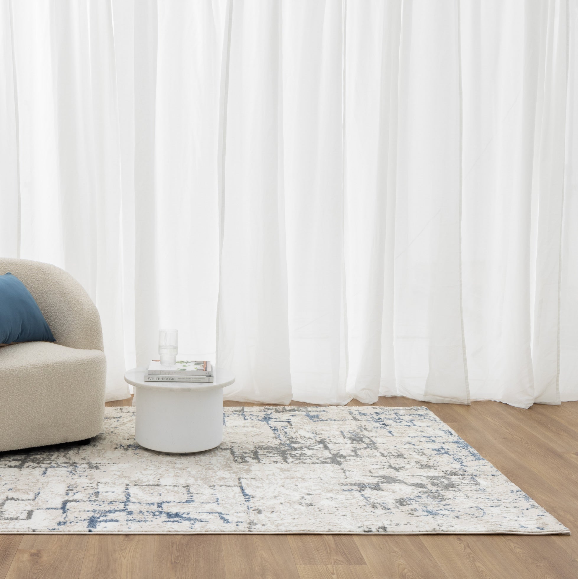 Amalfi Modern Distressed Lines Blue Multi Rug - AMAL04 - Floorsome - Area Rug - AMAL50804 - Area Rug