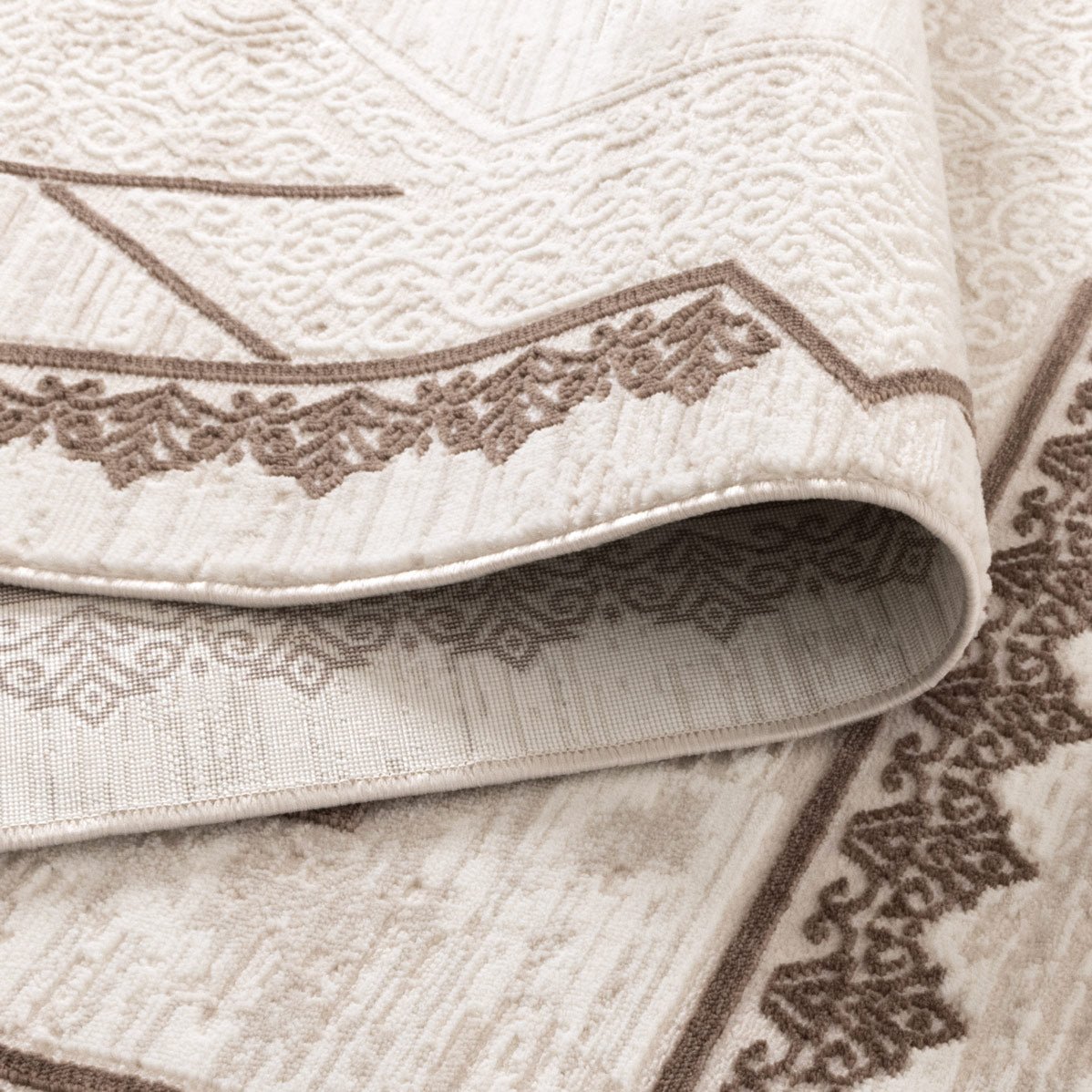 Amalfi Oriental Border Medallion Cream Brown Rug - AMAL08 - Floorsome - Area Rug - AMAL50808 - Area Rug