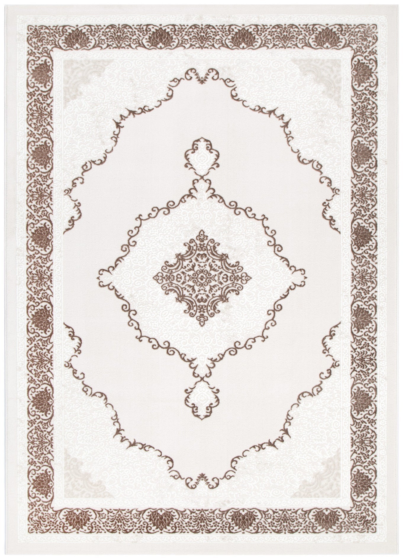 Amalfi Oriental Medallion Brown Rug - AMAL05 - Floorsome - Area Rug