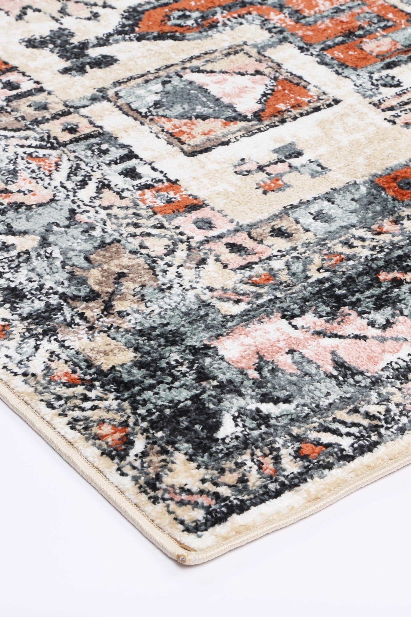 Anatolia Traditional Beige Black Rug - Floorsome - Rug - ESTA16002BEIG - Rug