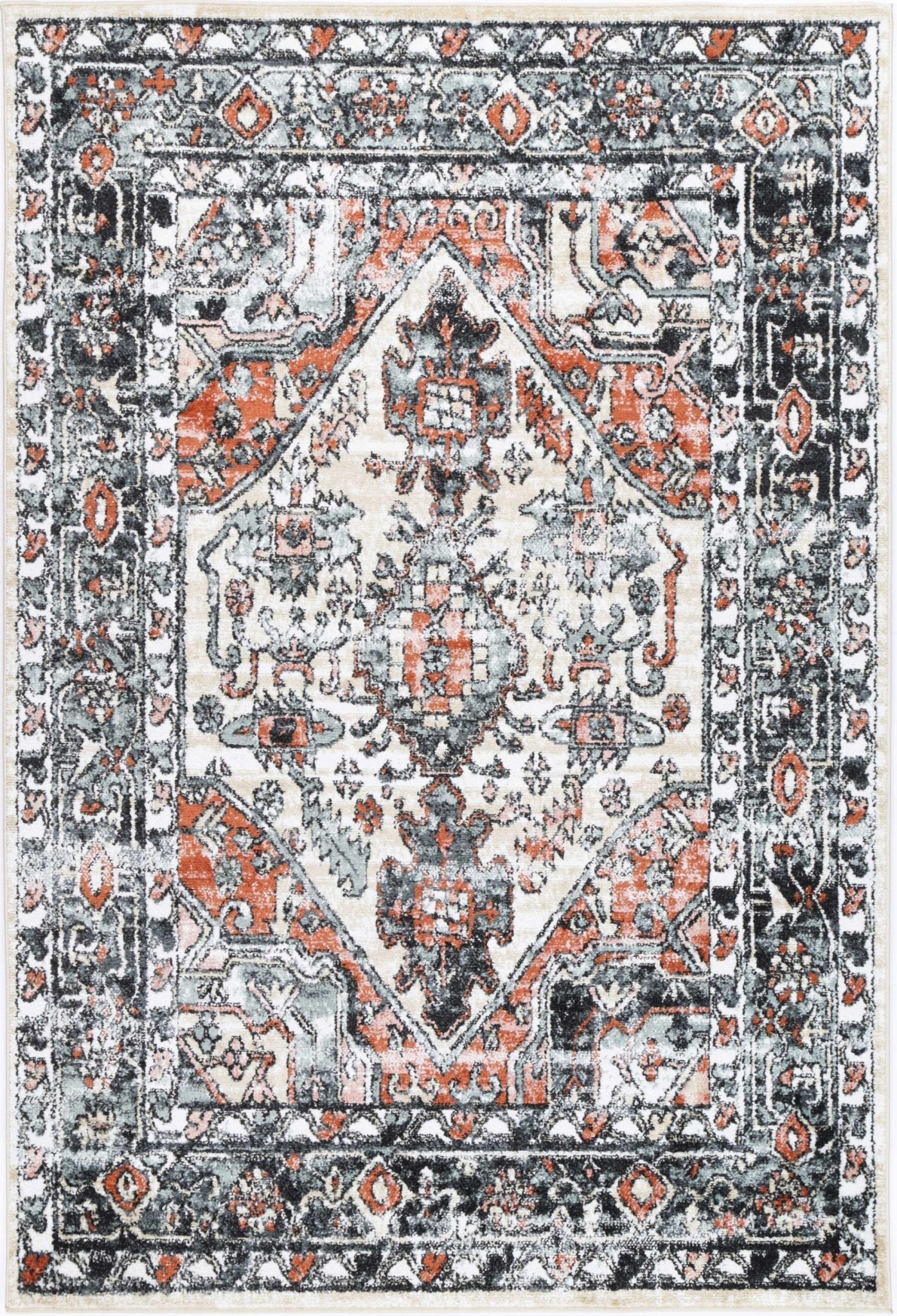 Anatolia Traditional Beige Black Rug - Floorsome - Rug - ESTA16002BEIG - Rug