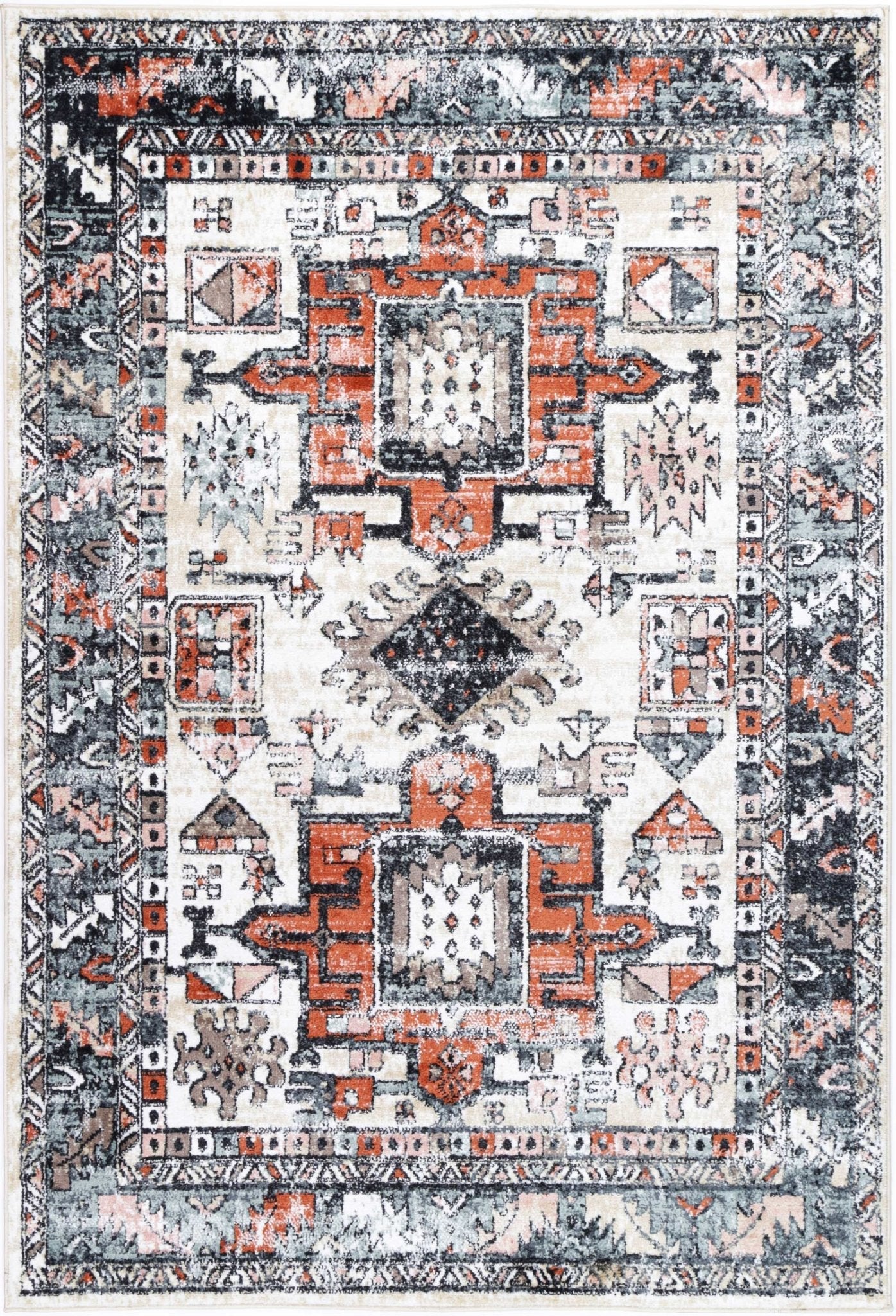 Anatolia Traditional Black Cream Rug - Floorsome - Rug - ESTA16013CREA - Rug