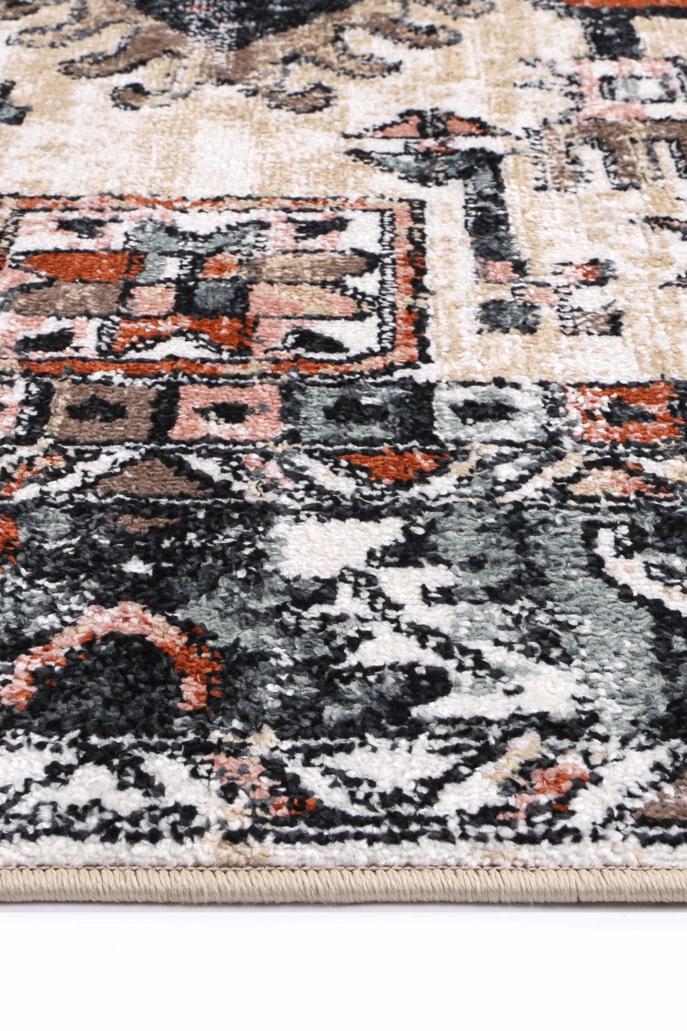 Anatolia Traditional Black Cream Rug - Floorsome - Rug - ESTA16013CREA - Rug
