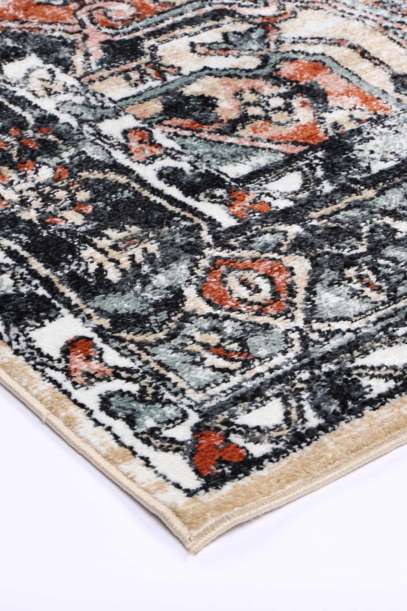 Anatolia Traditional Black Cream Rug - Floorsome - Rug - ESTA16013CREA - Rug