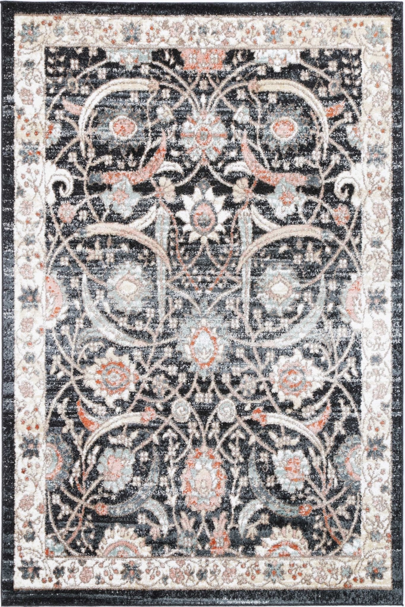 Anatolia Traditional Charcoal Cream Rug - Floorsome - Rug - ESTA16020CHAR - Rug