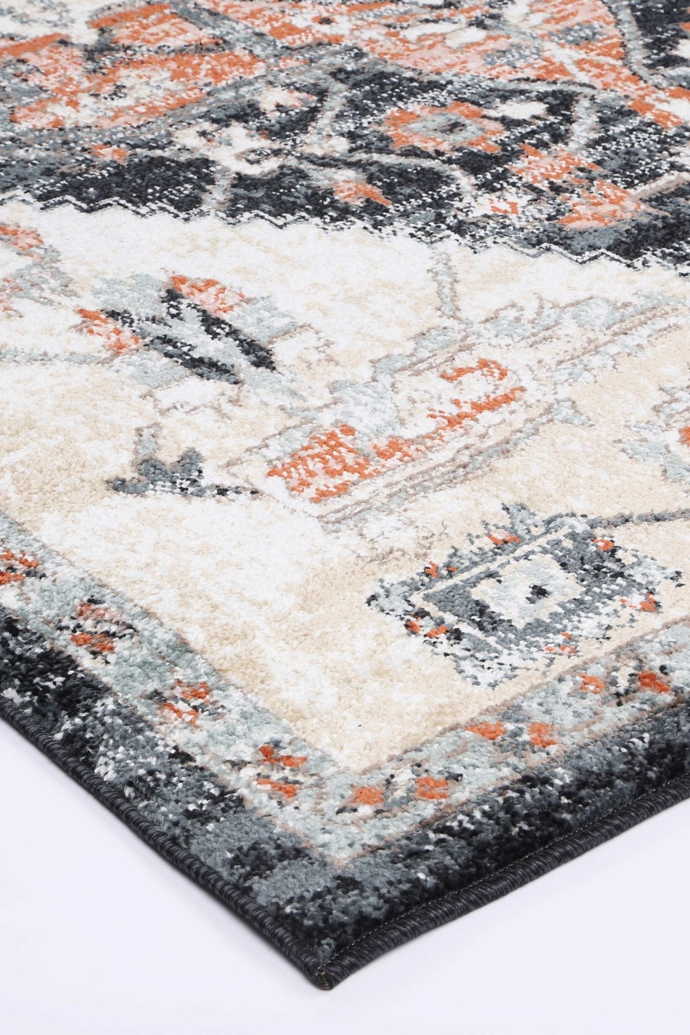 Anatolia Traditional Cream Black Rug - Floorsome - Rug - ESTA16003CREA - Rug