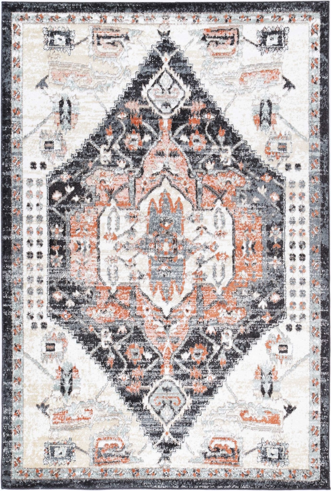 Anatolia Traditional Cream Black Rug - Floorsome - Rug - ESTA16003CREA - Rug
