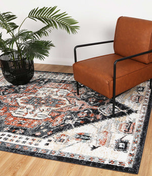 Anatolia Traditional Cream Black Rug - Floorsome - Rug