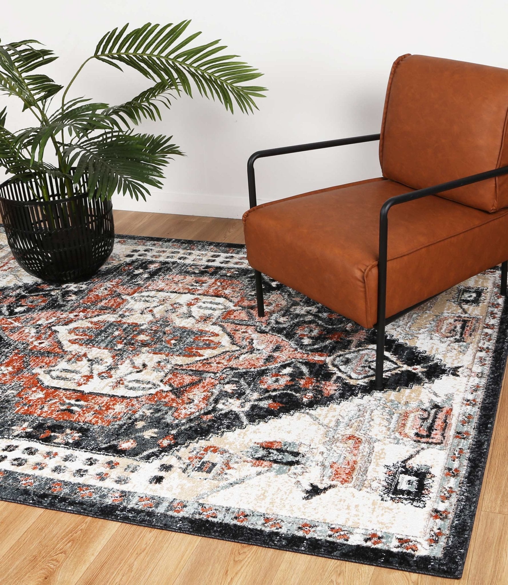 Anatolia Traditional Cream Black Rug - Floorsome - Rug - ESTA16003CREA - Rug