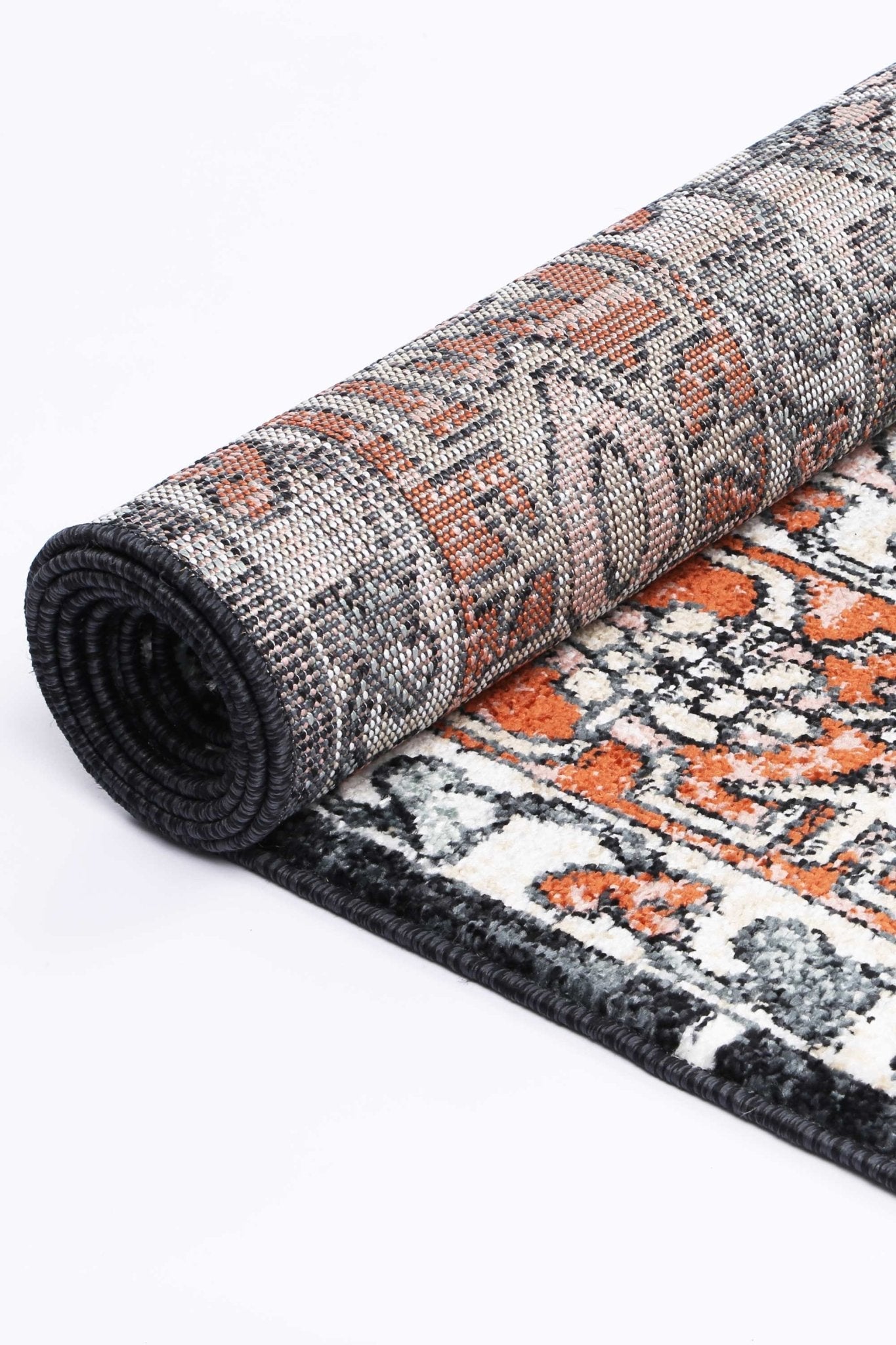 Anatolia Traditional Terracotta Black Rug - Floorsome - Rug - ESTA16001BLAC - Rug
