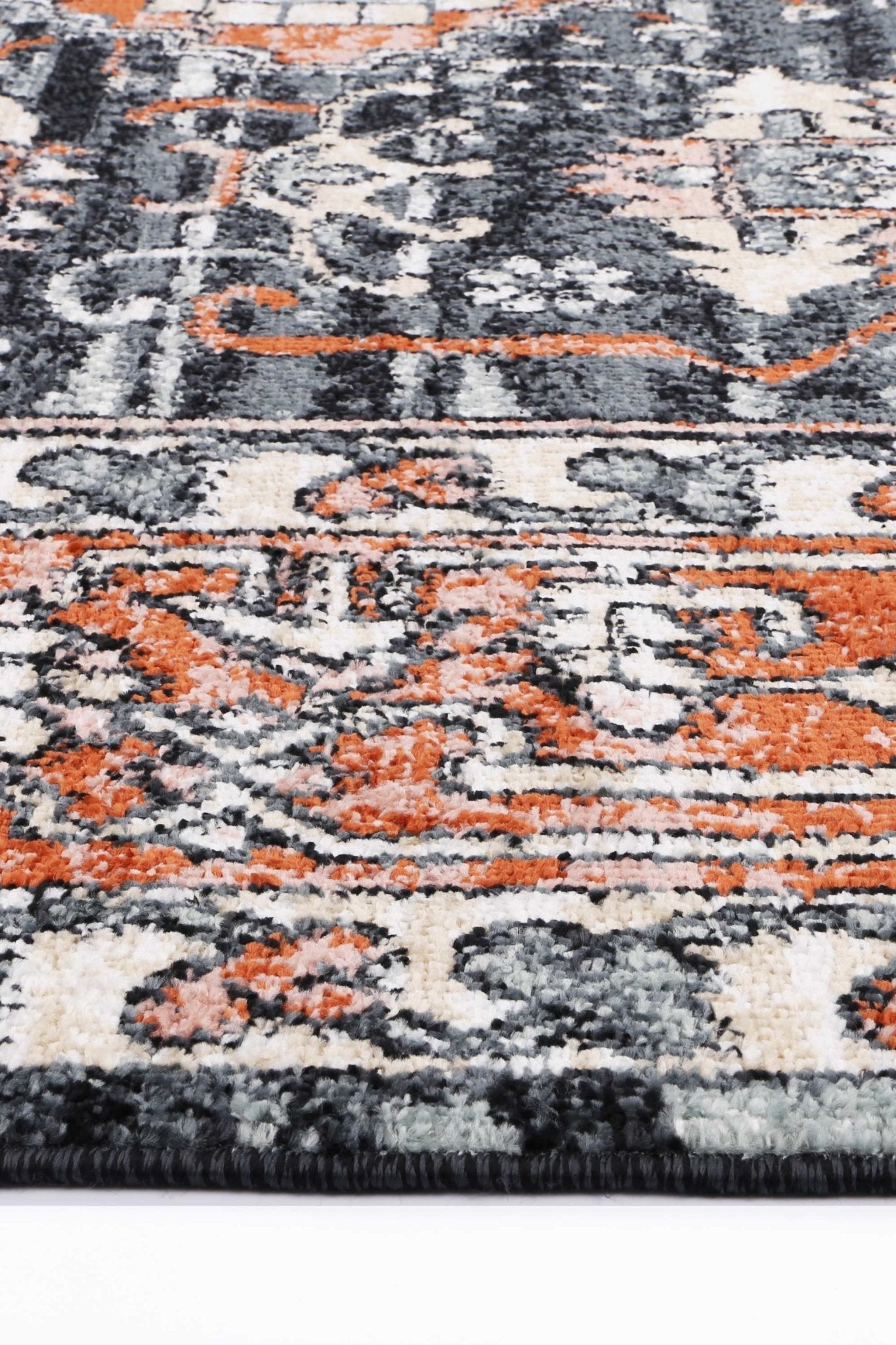 Anatolia Traditional Terracotta Black Rug - Floorsome - Rug - ESTA16001BLAC - Rug