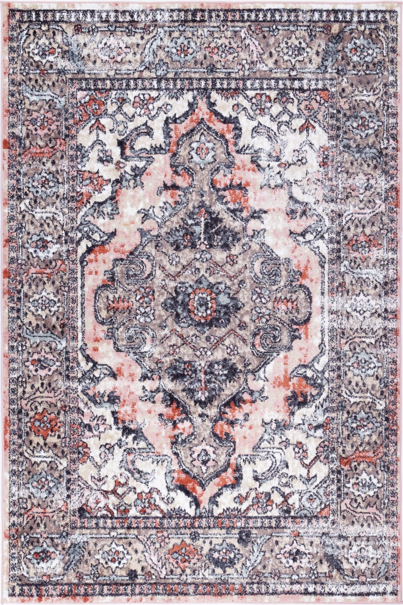 Anatolia Traditional Terracotta Cream Rug - Floorsome - Rug - ESTA16006BEIG - Rug