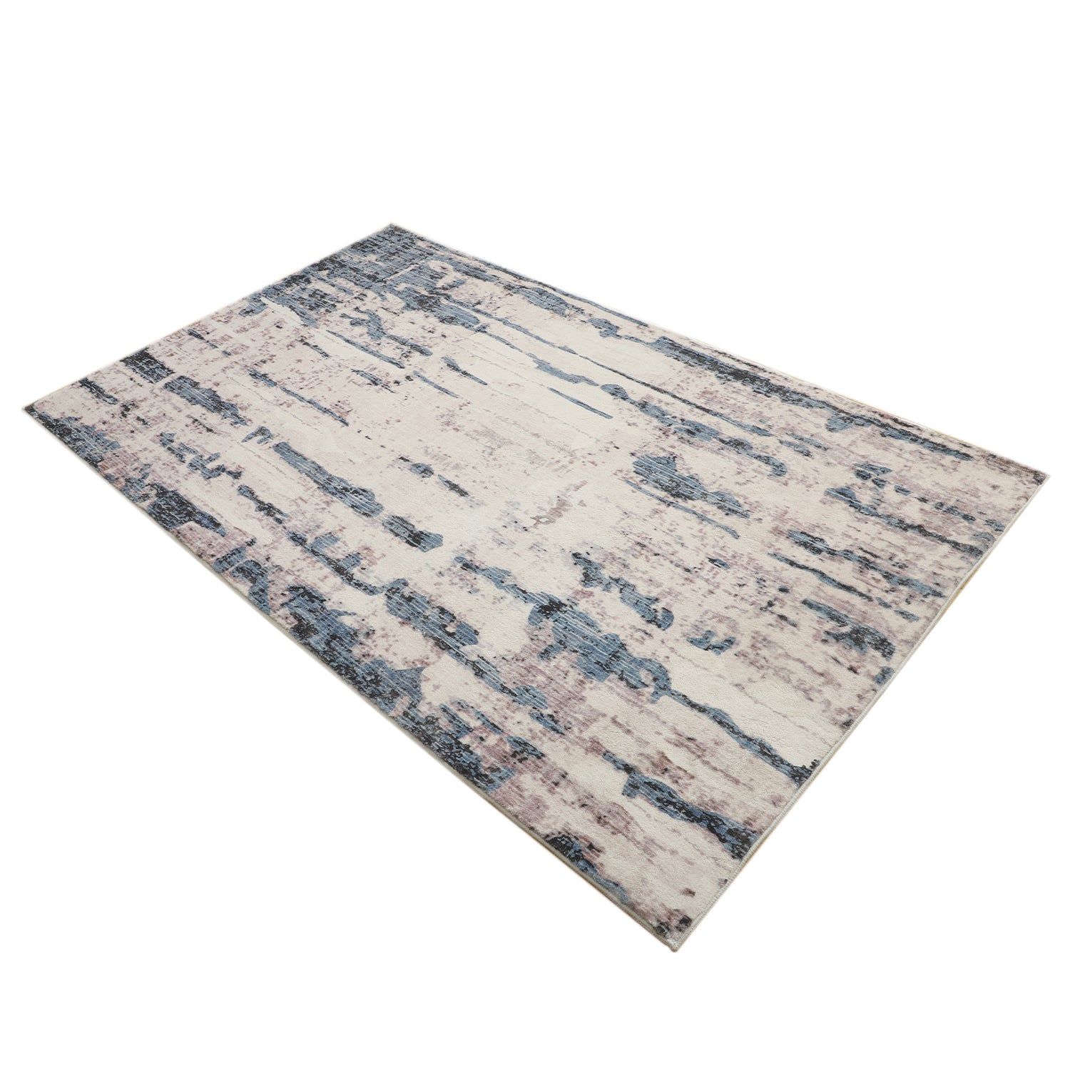 Anini Blue Modern Distressed Machine Washable Rug - Floorsome - Modern - MWRANIBLU090150 - Modern