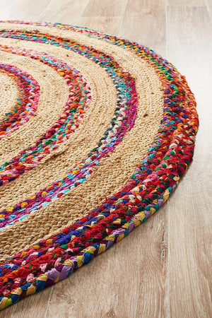 April Target Cotton and Jute Rug Round - Floorsome - Natural