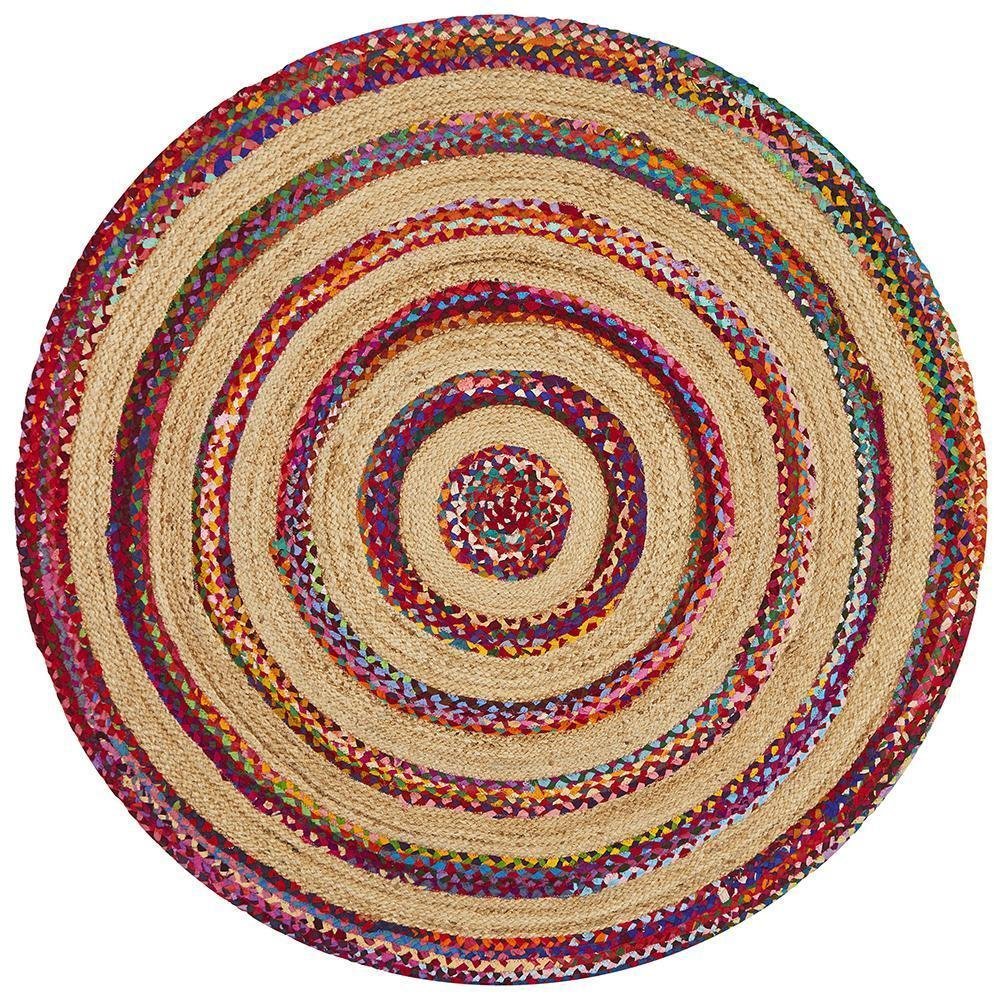 April Target Cotton and Jute Rug Round - Floorsome - Natural - ATR - TAR - MULT - 120x120 - Natural