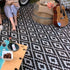 ARGYLE DIAMOND Recycled Plastic Mat, Black & Grey 2.4 x 2.4m - Floorsome - Outdoor Rugs - RM177 - Outdoor Rugs