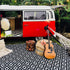 ARGYLE DIAMOND Recycled Plastic Mat, Black & Grey 2.4 x 2.4m - Floorsome - Outdoor Rugs - RM177 - Outdoor Rugs