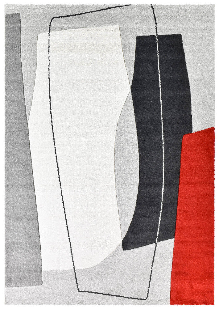Aria Grey Red Rug - Floorsome - INDOOR/OUTDOOR - EASTERN - 58202 - 171 - 160X230 - INDOOR/OUTDOOR
