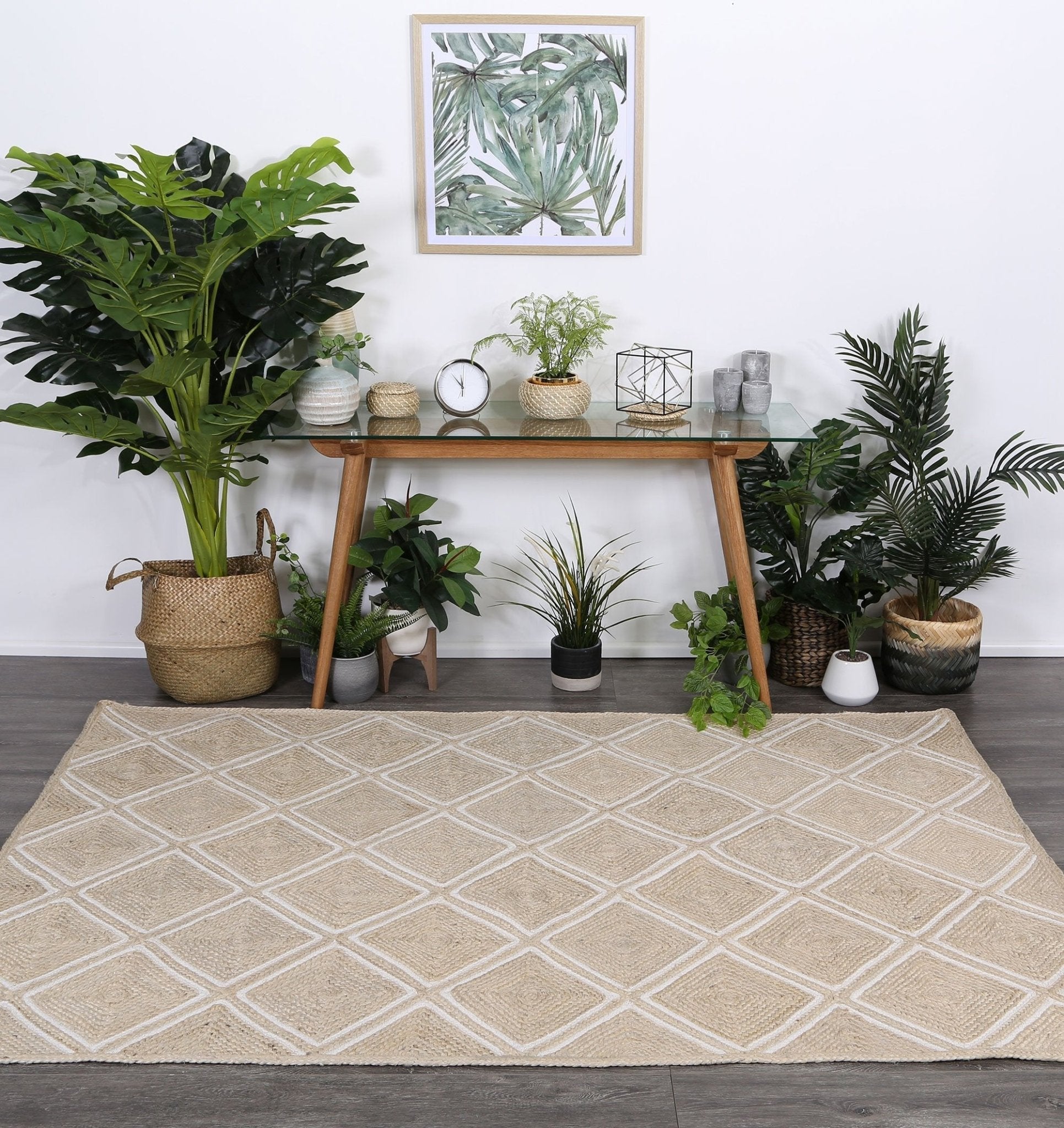 Artisan Beige Natural Parquetry Rug - Floorsome - Flatweave - ARTI190PARQPEAR - Flatweave