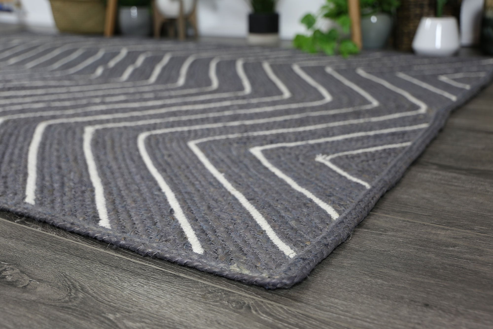 Artisan Grey Natural Chevron Rug - Floorsome - Flatweave - ARTI190CHEVGREY - Flatweave