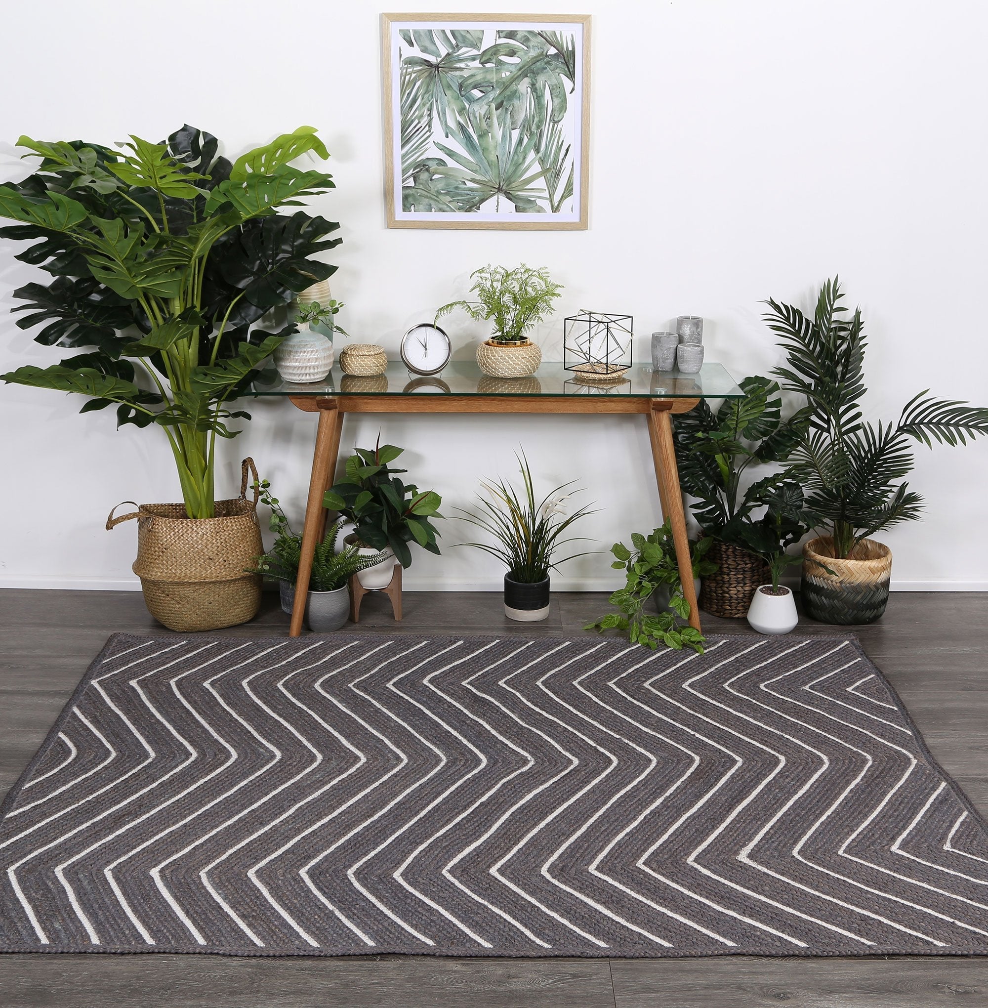 Artisan Grey Natural Chevron Rug - Floorsome - Flatweave - ARTI190CHEVGREY - Flatweave