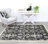 Arya Grey and Beige Ikat Abstract Vines Rug - Floorsome - Traditional - ARYA2006095BLAC - Traditional