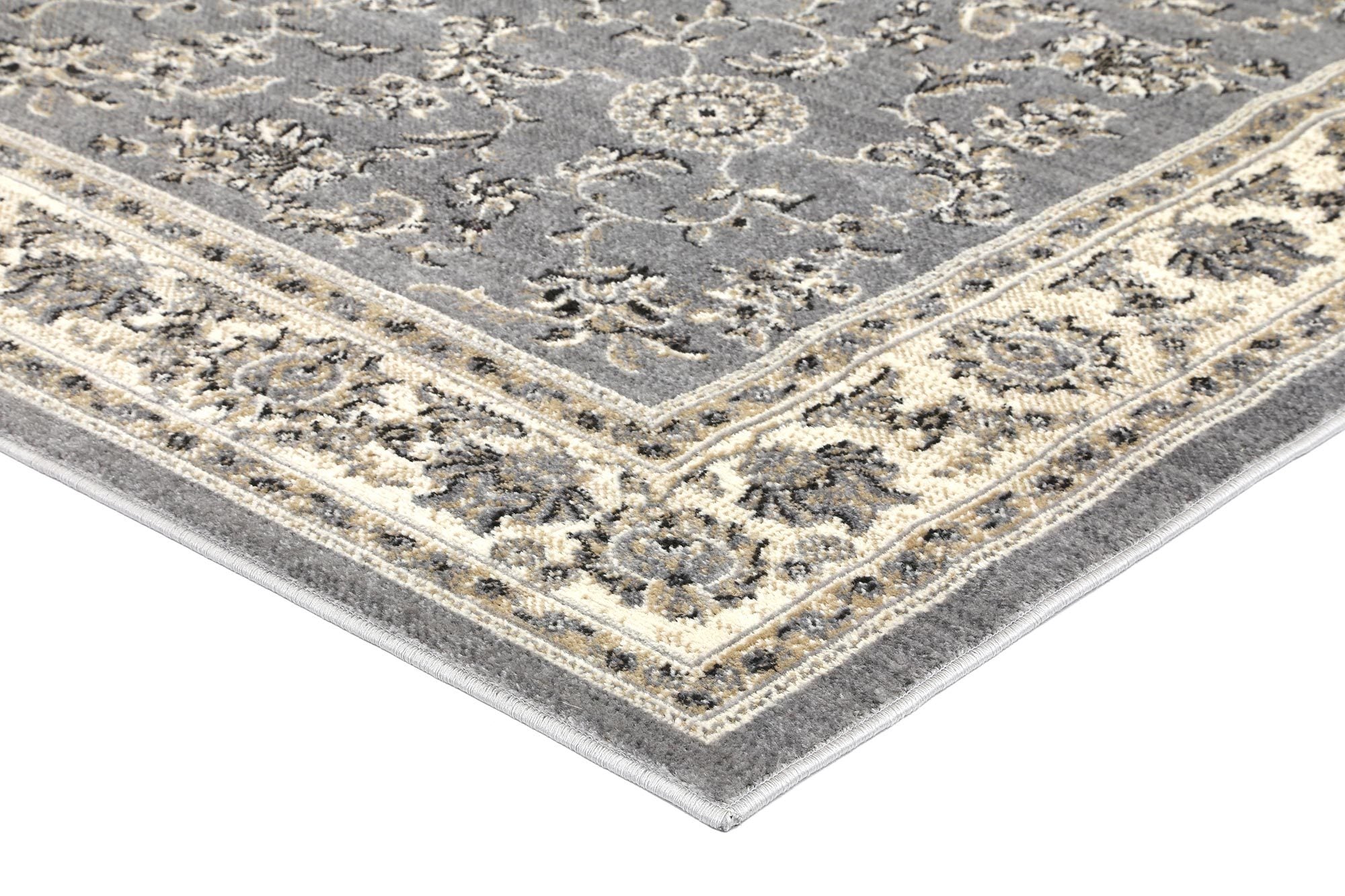 Arya Grey and Cream Traditional Border Rug - Floorsome - Traditional - ARYA1601691GREY - Traditional