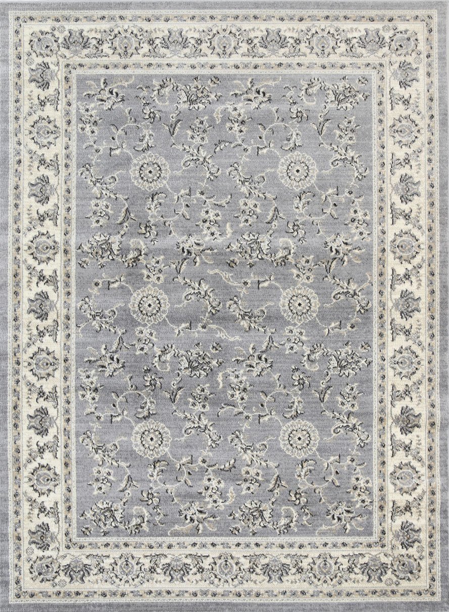 Arya Grey and Cream Traditional Border Rug - Floorsome - Traditional - ARYA1601691GREY - Traditional