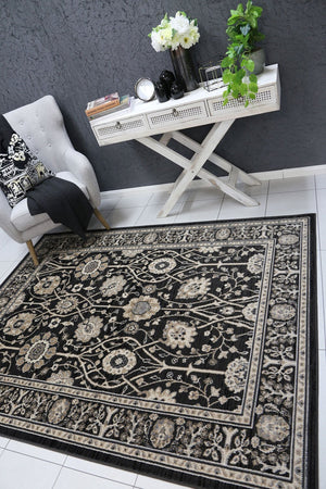 Arya Grey Ziegler Traditional Rug - Floorsome - Traditional