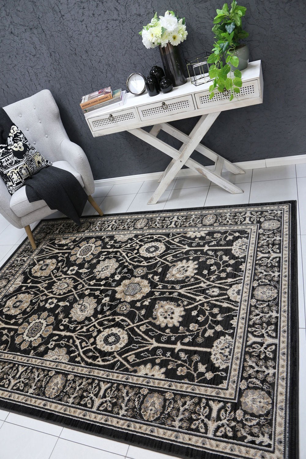 Arya Grey Ziegler Traditional Rug - Floorsome - Traditional - ARYA2006096FUME - Traditional