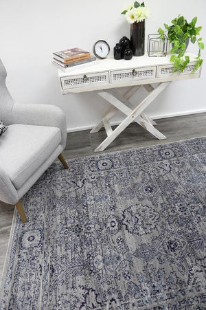 Arya Light Grey Ziegler Traditional Ikat Rug - Floorsome - Traditional