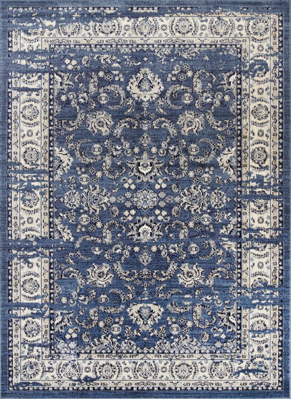 Arya Navy Blue Ziegler Distressed Traditional Ikat Rug - Floorsome - Traditional - ARYA2006408BLUE - Traditional