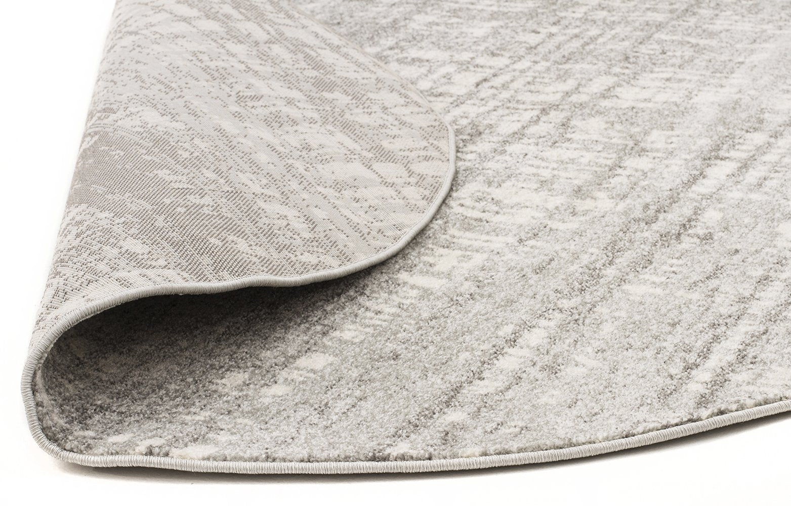 Ashley Abstract Modern Silver Grey Round Rug - Floorsome - Modern - MIR - 354 - SIL - 150X150 - Modern