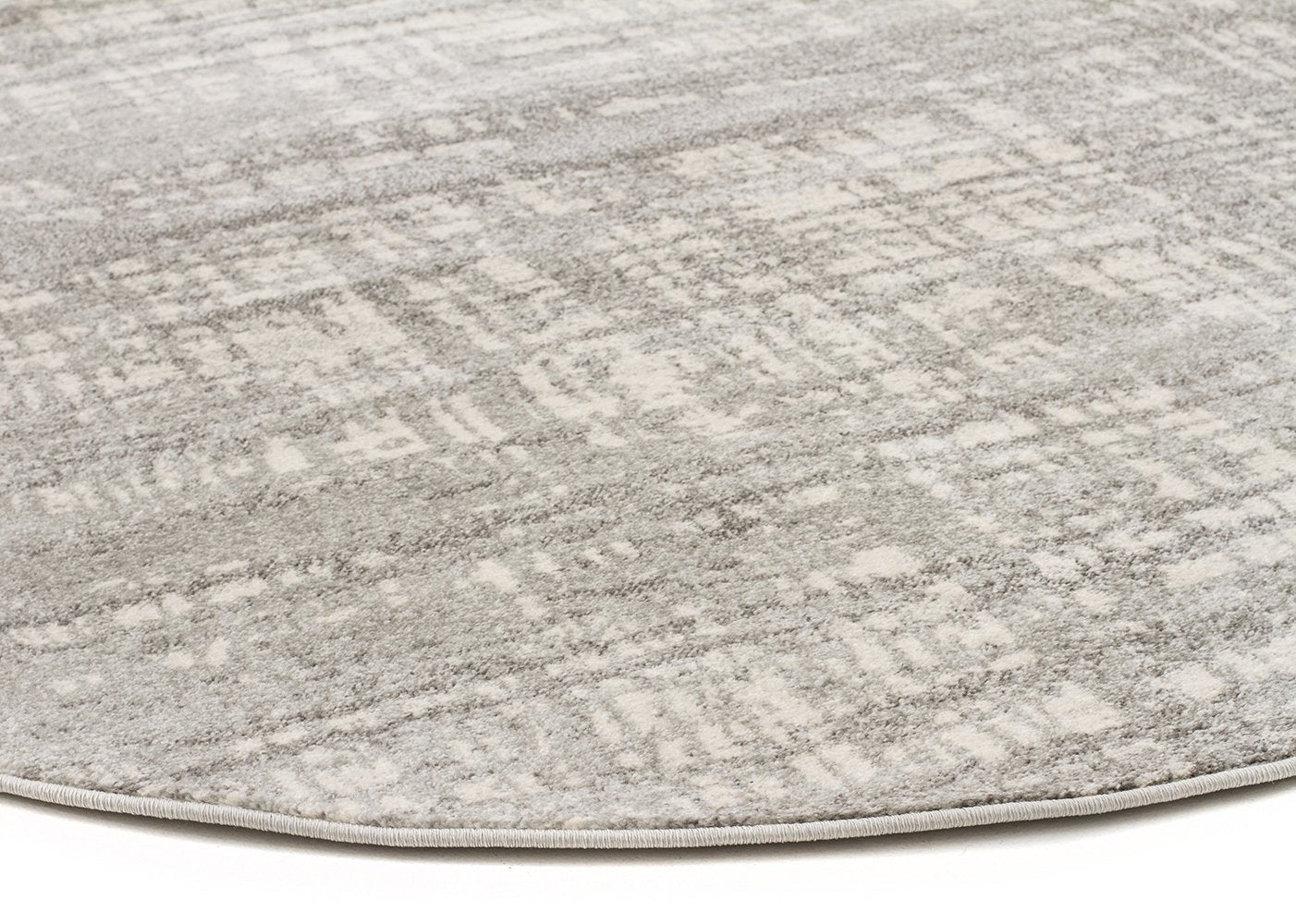 Ashley Abstract Modern Silver Grey Round Rug - Floorsome - Modern - MIR - 354 - SIL - 150X150 - Modern