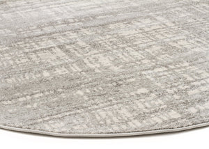 Ashley Abstract Modern Silver Grey Round Rug - Floorsome - Modern
