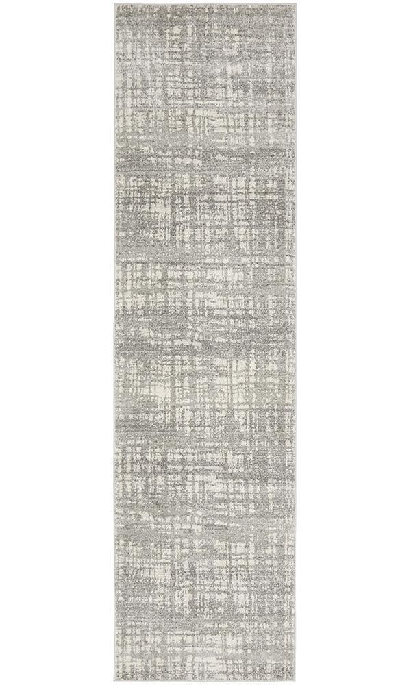 Ashley Abstract Modern Silver Grey Runner Rug - Floorsome - Modern - MIR - 354 - SIL - 300X80 - Modern