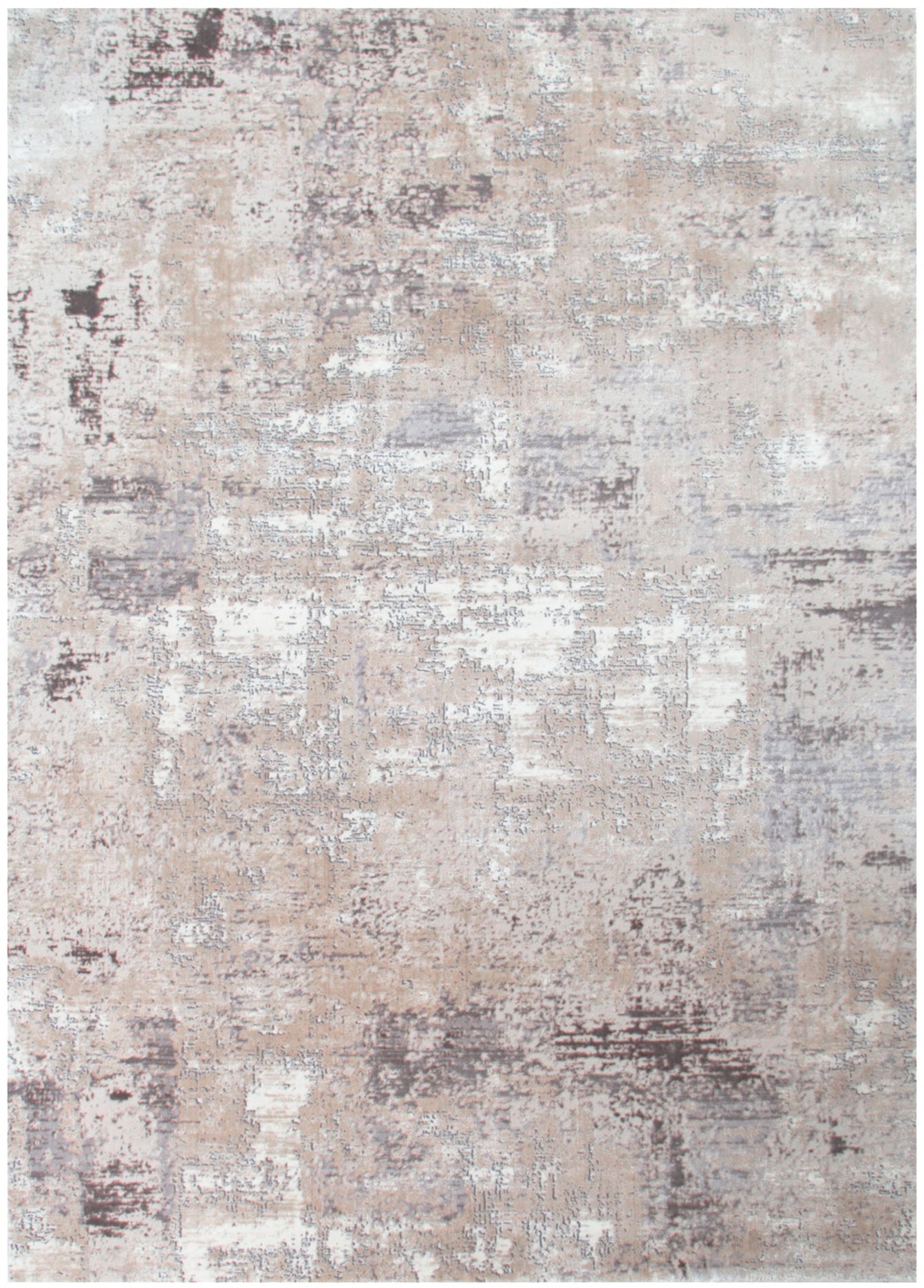 Atina Distressed Abstract Beige Grey Rug - Floorsome - Area Rug - ATIN160AT01 - Area Rug