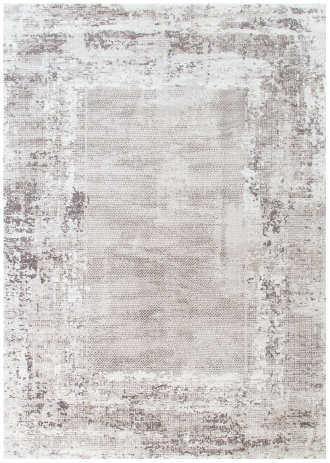 Atina Distressed Border Beige Grey Rug - Floorsome - Area Rug - ATIN160AT04 - Area Rug