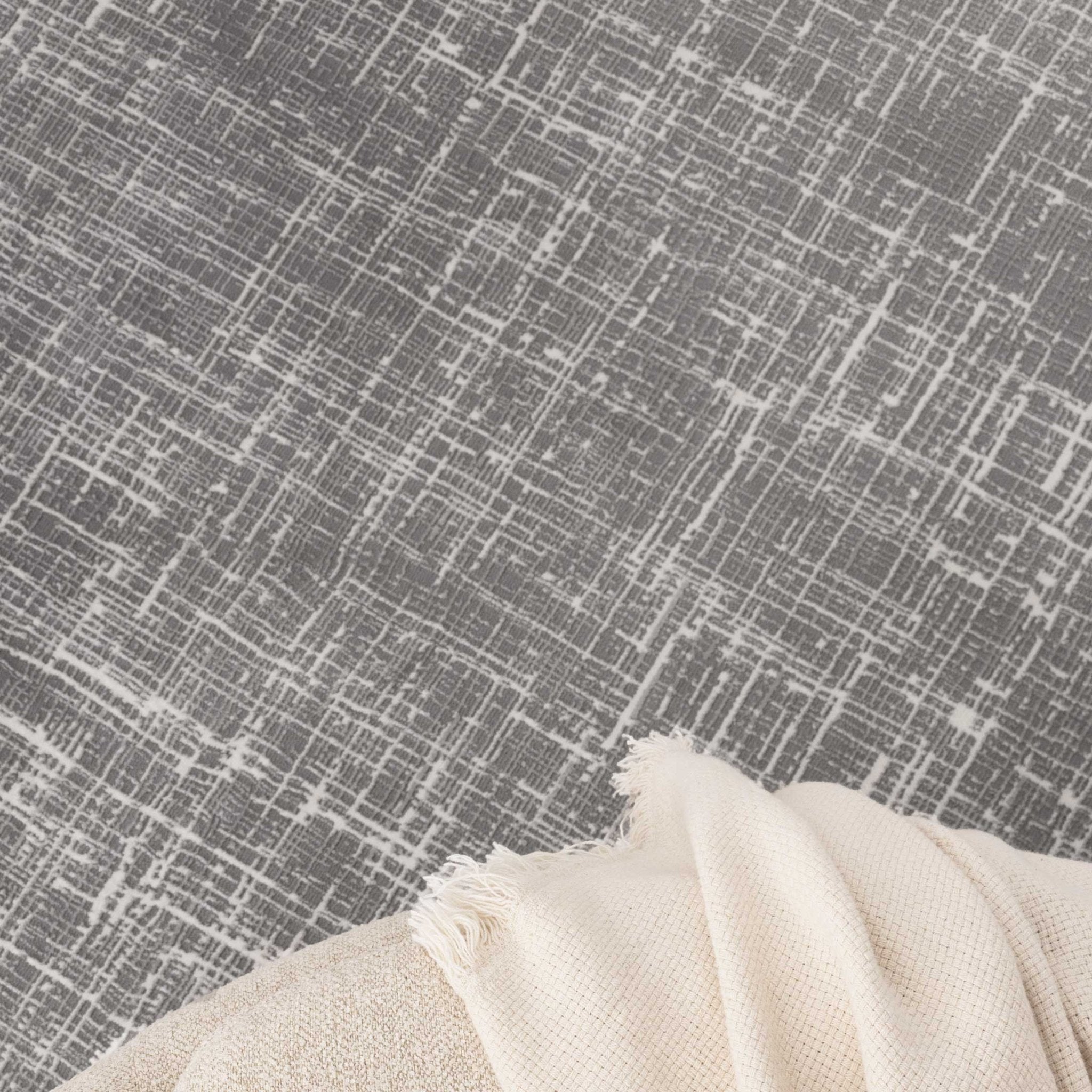 Atina Distressed Geo Lines Grey Rug - Floorsome - Area Rug - ATIN160AT02 - Area Rug