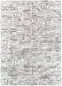 Atina Distressed Geo Squares Grey Rug - Floorsome - Area Rug - ATIN160AT03 - Area Rug