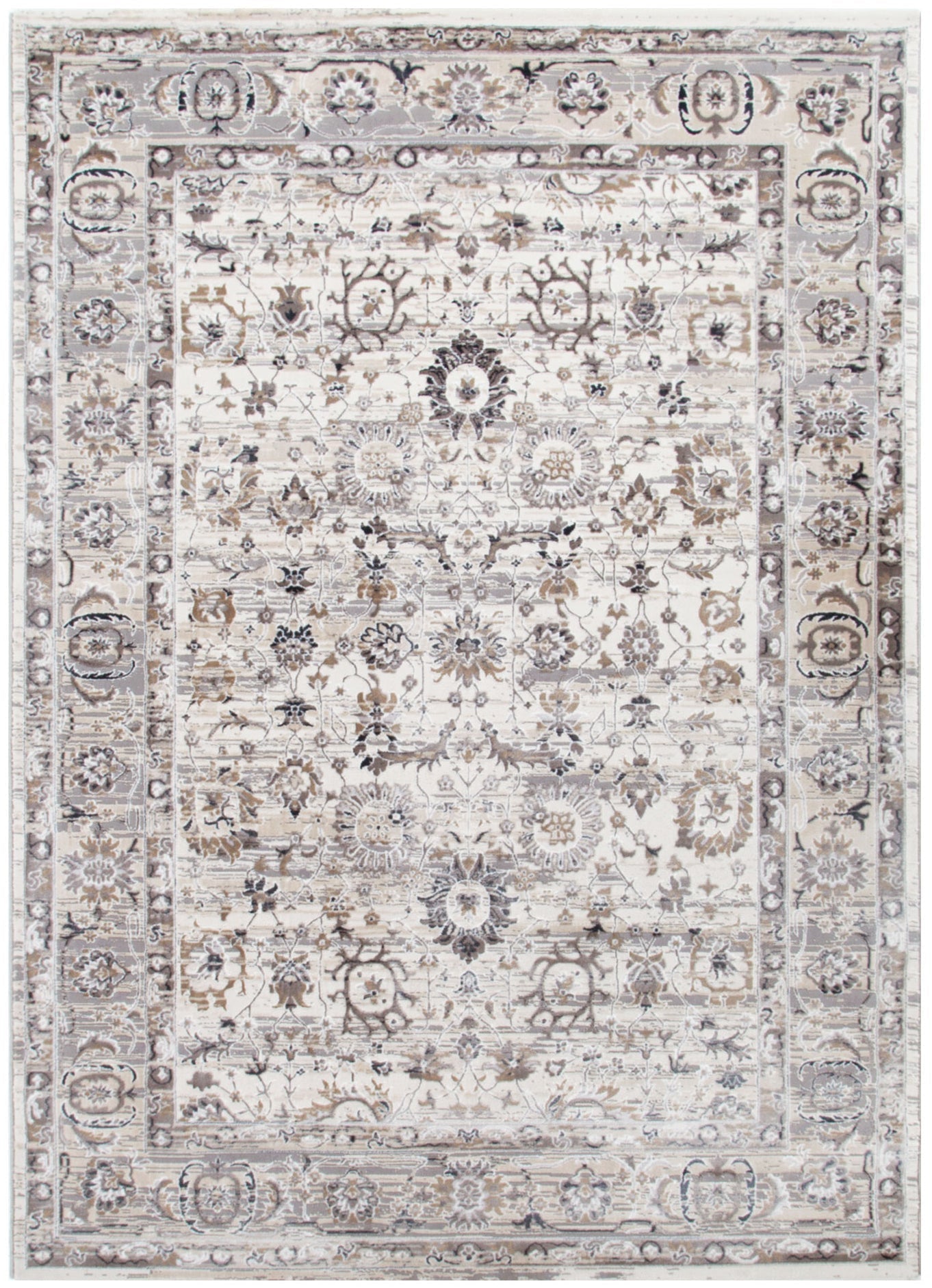 Atina Distressed Transitional Beige Grey Rug - Floorsome - Area Rug - ATIN160AT05 - Area Rug