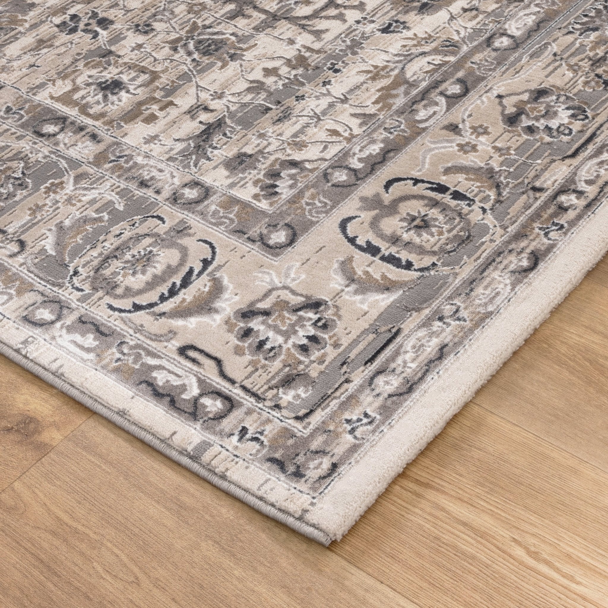 Atina Distressed Transitional Beige Grey Rug - Floorsome - Area Rug - ATIN160AT05 - Area Rug