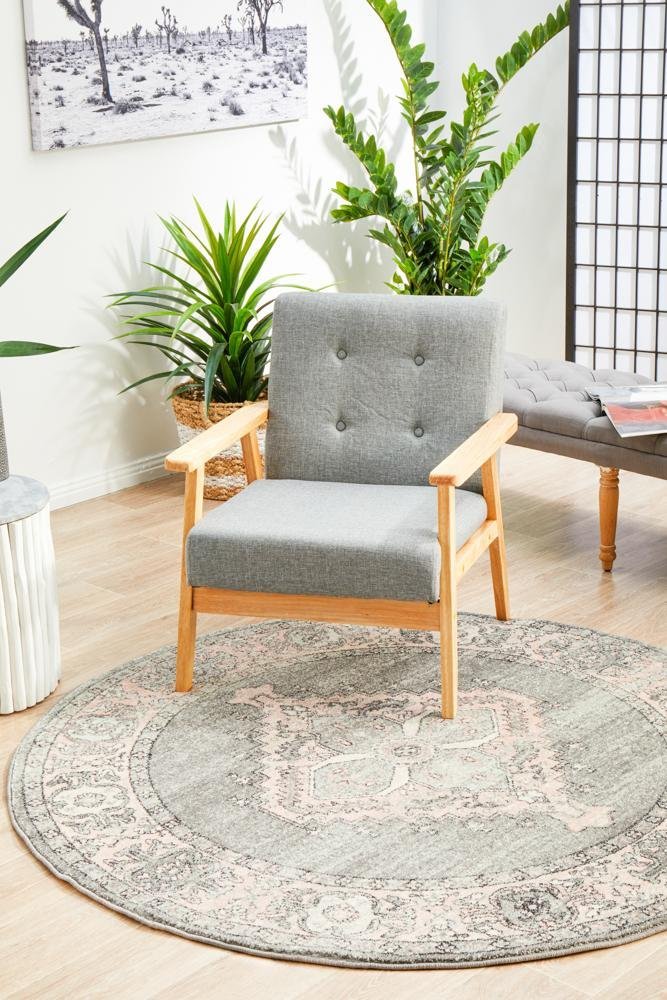 Avenue 703 Grey Round Rug - Floorsome - Avenue Collection - AVE - 703 - GREY - 150X150 - Avenue Collection