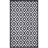 Aztec Black And White Monochrome Recycled Plastic Outdoor Rug - Floorsome - Recycled Plastic Rugs & Mats - PLRAZTBLK120179 - Recycled Plastic Rugs & Mats